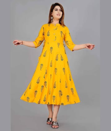 SIPET - Yellow Rayon Women's Flared Kurti