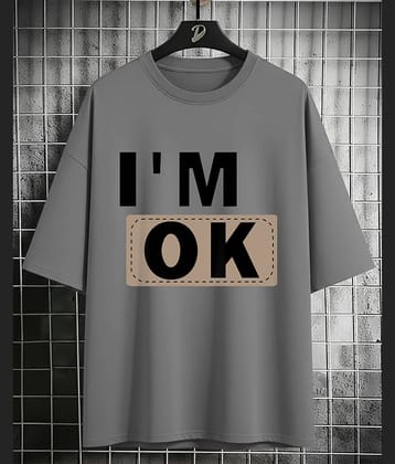 AUSK Men Cotton Blend Oversized Fit Printed T-Shirt ( Grey )