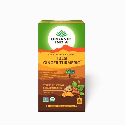 A TATA Product - Organic India Tulsi Ginger Turmeric - 25 Tea Bags A TATA Product - Organic India Tulsi Ginger Turmeric - 25 Tea Bags