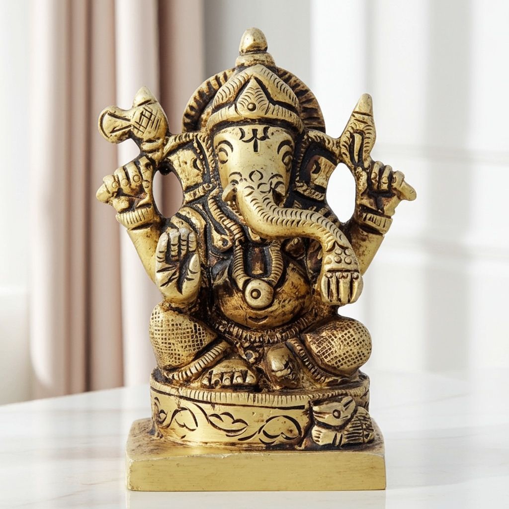 Brass Showpiece Ganesh Ji Statue (BSMAS1453 G)