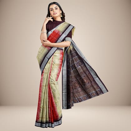 Dual Design Body Traditional Motif Bomkai Silk Saree Dual Design Body Traditional Motif Bomkai Silk Saree