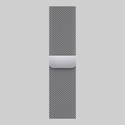 WrapCart Melanese Mesh Strap for Apple Watch - Silver, 42/44/45/49 MM