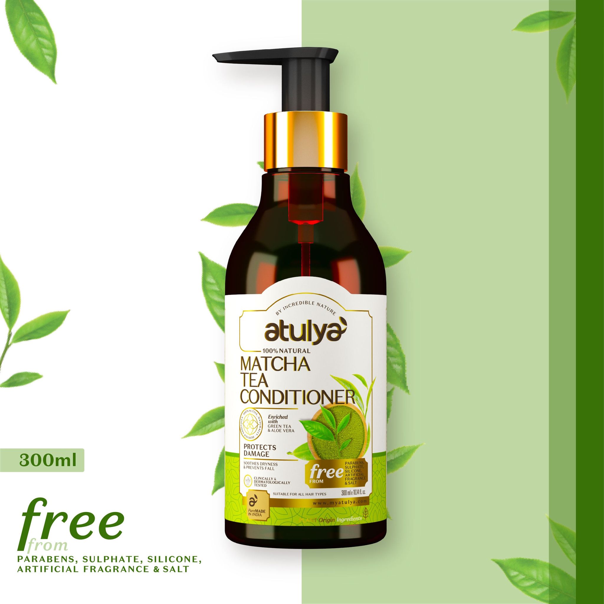 Atulya Matcha Tea Conditioner | Protects Damaged Hair - 300ml