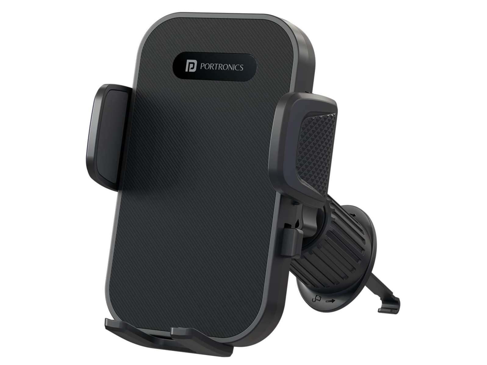 Portronics Clamp Y Adjustable Air Vent Smartphones Mobile Holder for Car with 360 Rotational, One Click Release Button, Compatible with 4.8 to 6.8 inch Devices