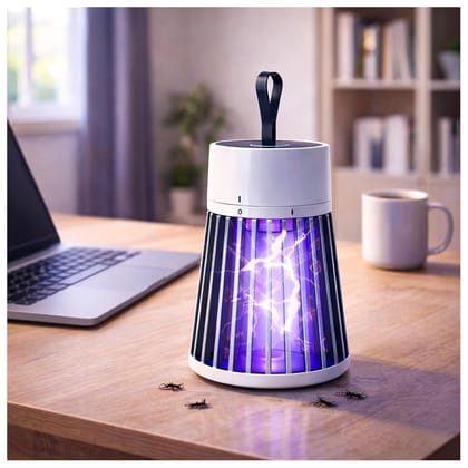 Electric Mosquito Killer Lamp with UV Light | USB Powered Bug Zapper with LED Night Lamp | Silent & Safe Indoor & Outdoor Mosquito Trap Machine for Home