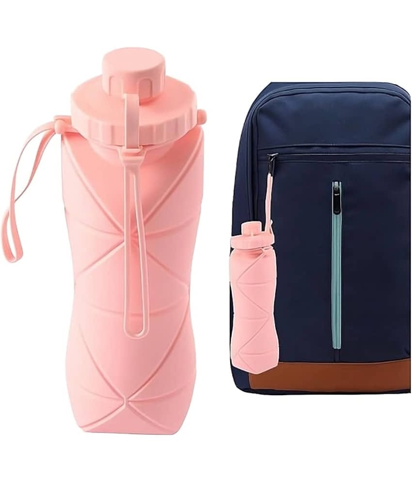 Multi Deal Folding Silicone Sports Bottle – 600ml Collapsible Cup for Hiking, Running, Camping & Cycling – Portable & Easy to Store (MultiColor) (Pack Of 1)