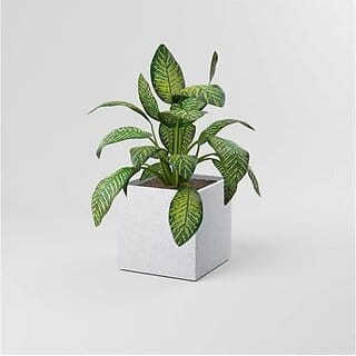 De Gardenia FOXB Cubo Cube Pots for Plants Highly Durable Lightweight Indoor/Outdoor Flower Pot Gamla Tree Planter for Balcony Garden Office (Marble White 12 Inch)