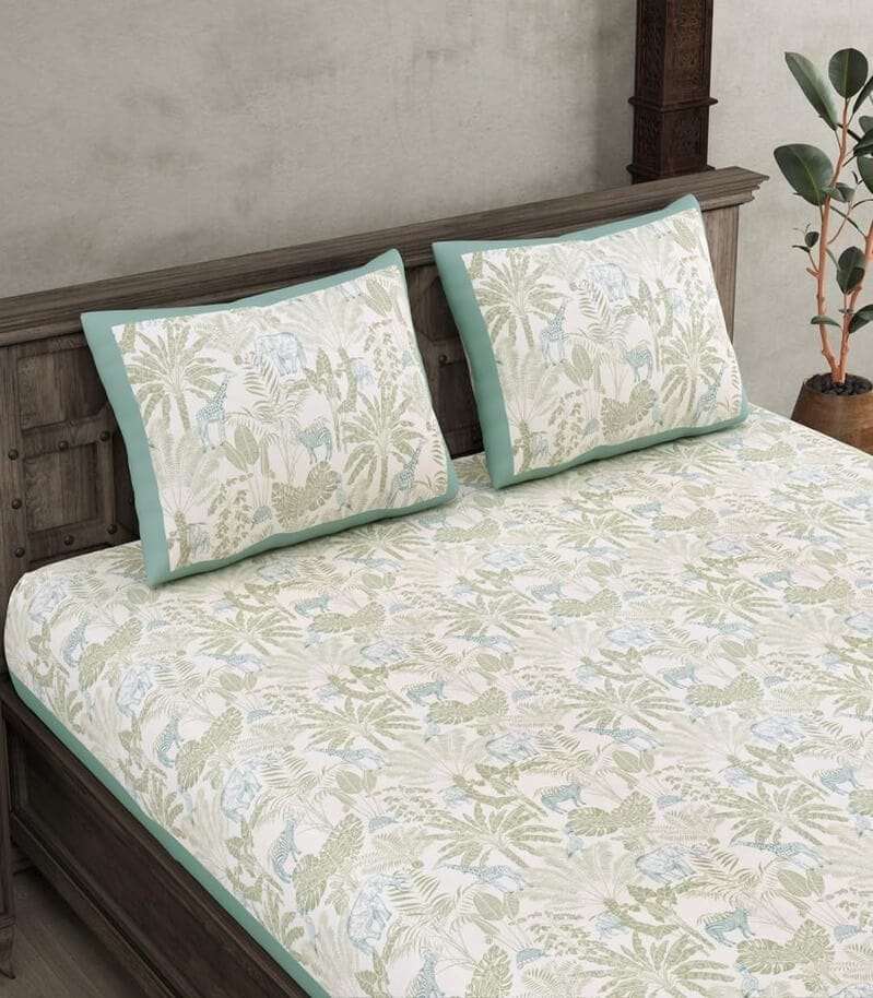 Wildlife-Inspired Pure Cotton Bedsheet