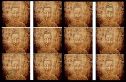 Brand Zero Luxury Speciality Decoupage Paper - Buddha Face Dark Brown Tiles