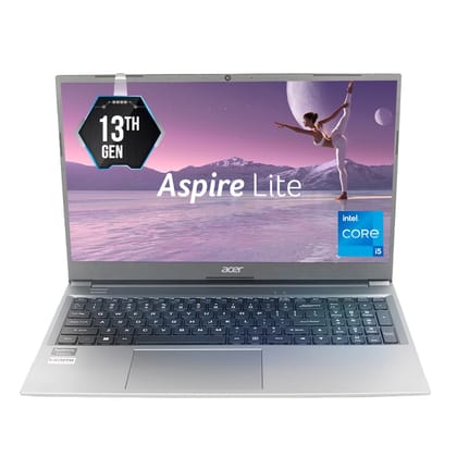 Aspire Lite 13th Gen Intel Core i5-1334U, Office 2024 + M365 Basic, 16 GB RAM/512GB SSD,Full HD, 15.6"/39.62 cm, Win 11 Home, Steel Gray, 1.59 KG, AL15-53, Metal Body, Thin and Light Premium Laptop Aspire Lite 13th Gen Intel Core i5-1334U, Office 2024 + 
