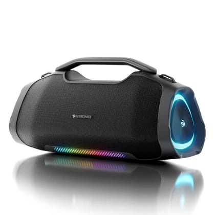 ZEBRONICS 2026 Launch 75W Bluetooth Speaker, Upto 5Hrs Playback, Dual Passive Radiators, RGB Modes, 6.3mm Mic Input, TWS, BT v5.3, Type-C (Sound Feast 550) ZEBRONICS 2026 Launch 75W Bluetooth Speaker, Upto 5Hrs Playback, Dual Passive Radiators, RGB Modes