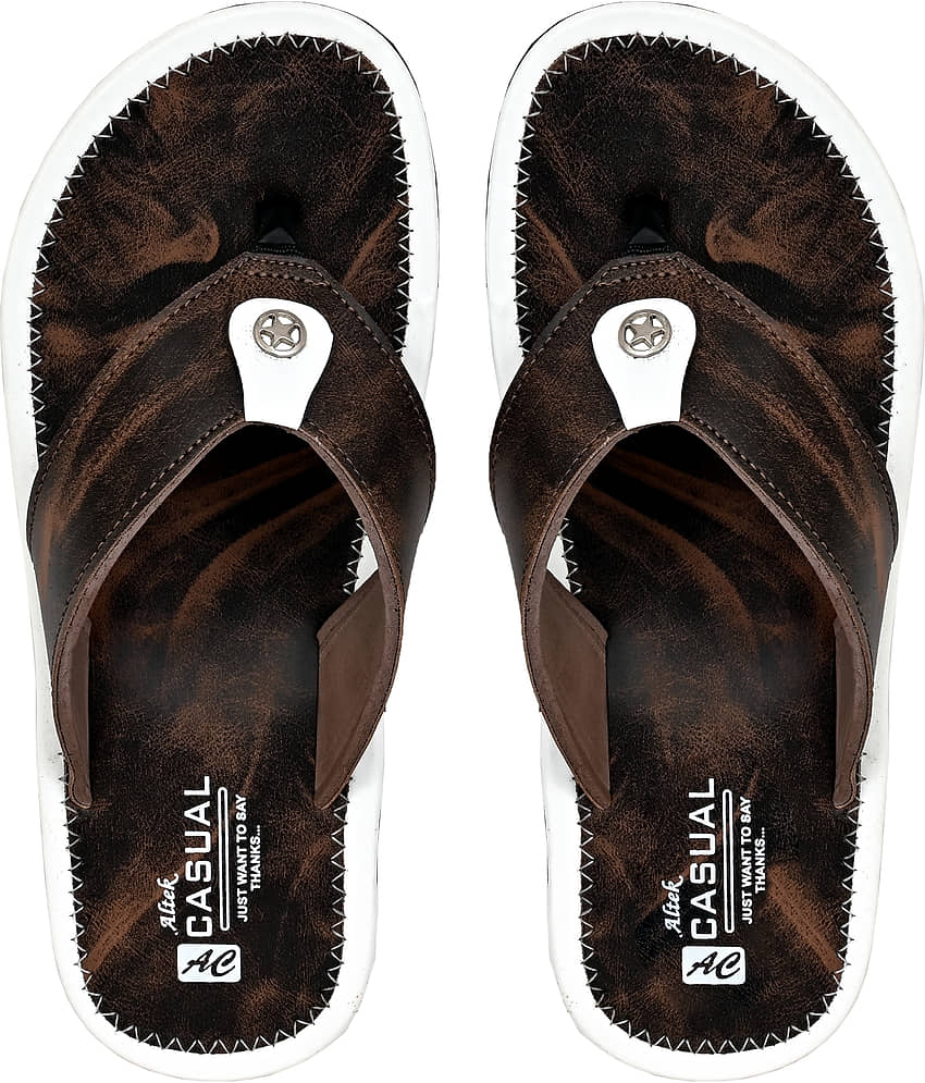 Altek Brown Men's Thong Flip Flop