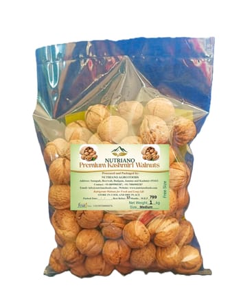NUTRIANO Kashmiri Walnuts In Shell | Medium Size Quality | Fresh & Natural Crunchy Akhrot | No Chemical Wash | Hand Picked | Directly Sourced from Kashmiri Farmers (1Kg) NUTRIANO Kashmiri Walnuts In Shell | Medium Size Quality | Fresh & Natural Crunchy Akhrot | No Chemical Wash | Hand Picked | Directly Sourced from Kashmiri Farmers (1Kg)