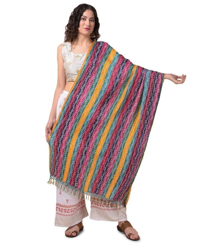 Women's Chanderi Printed Dupatta (Multicolor)-PID47074