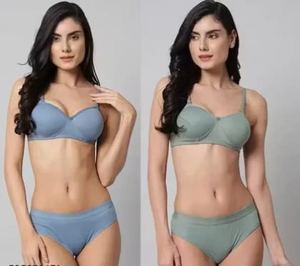 TheLingerieDoctor - Bra & Panty Set - Solid - Multicolor - Lingerie Set (Pack Of 2)