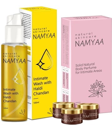 Namyaa Intimate Smell Good Kit- Intimate Solid Perfume 45G & Haldi Chandan Intimate Wash 100Ml