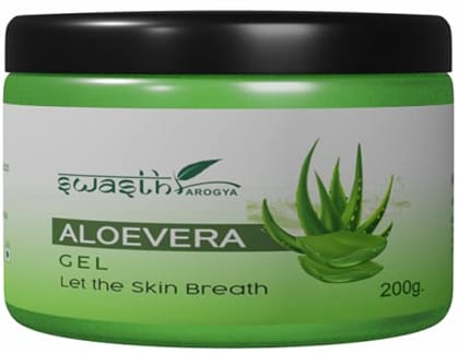 Swasth Arogya Aloevera Gel || Moisturizer || Softens Skin || Unclog Pores || Anti Aging || Pack Of 1 Jar Aloevera Gel (200gm.)