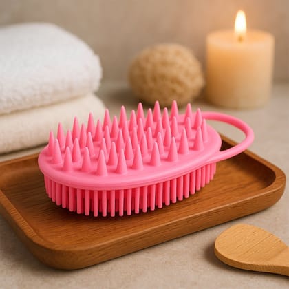 2-in-1 Silicone Soft Bristle Bath Brush