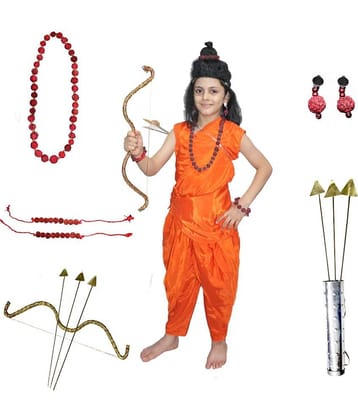 Vanvasi Ram Costume For Boys With Teer Dhanush & Jewelry Accessories - 7-8 Yrs