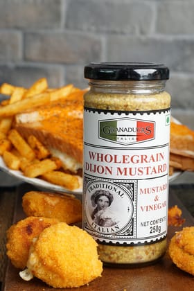 Granaducas Wholegrain Dijon Mustard (250g) | Traditional French Style | Robust Textured Condiment with Whole Seeds Granaducas Wholegrain Dijon Mustard (250g) | Traditional French Style | Robust Textured Condiment with Whole Seeds