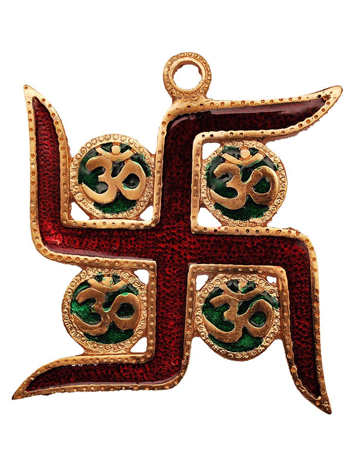 DreamKraft Metal Swastik with Om Door Hanging Toran, Multicolour