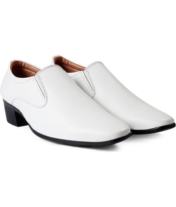 YUVRATO BAXI Slip On Artificial Leather White Formal Shoes