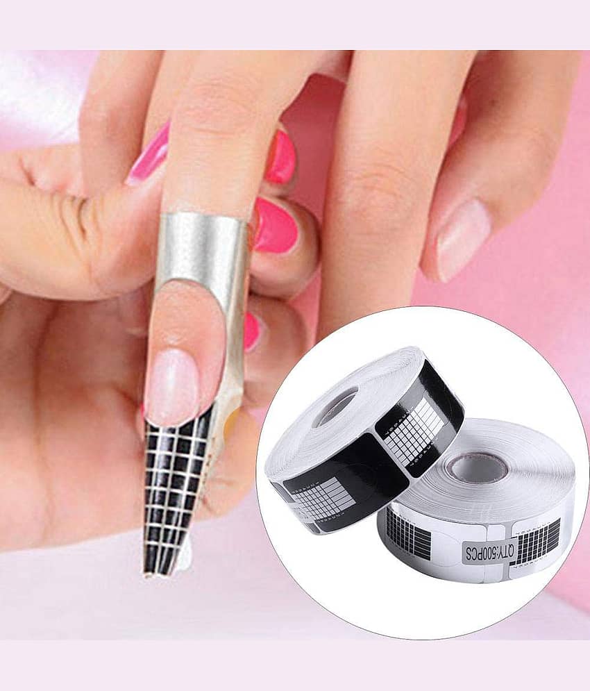 FOK 100 Pieces Nail Art Décor Accessories UV GEL Form Guide Sticker - Silver 120 g