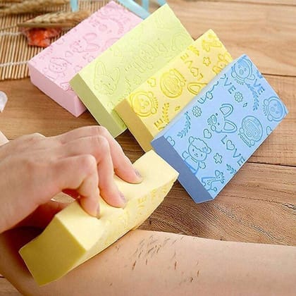 Super Soft Bath Sponge Scrubber for Kids and Babies - Gentle Cleaning, Exfoliating, and Dead Skin Removal- Perfect for Men and Women Pack Of 2 (Multicolored) Color - Multicolor, Size - Big