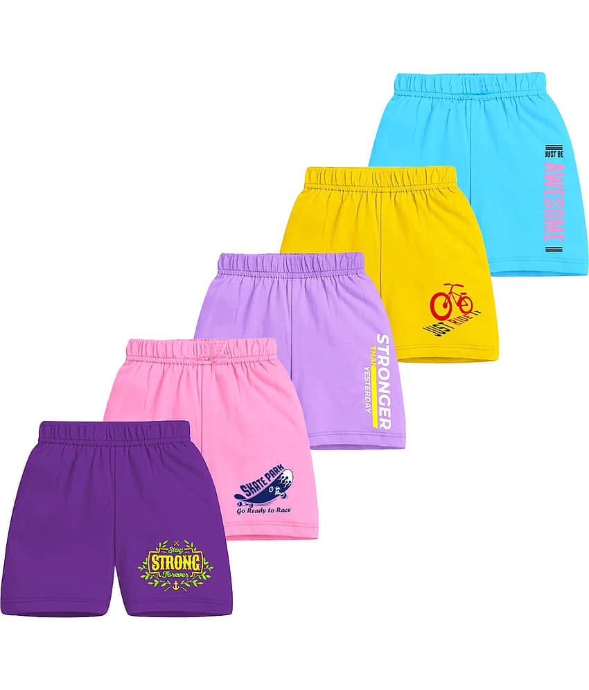 MIST N FOGG Pack of 5 Cotton Shorts For Boys ( Multicolor )