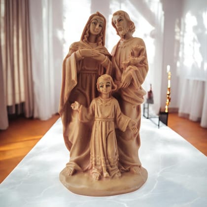 AMS Jesus Statue Handcrafted Holy Family Jesus Idol with Mary and Joseph Exquisite Sculpture for Christian Home, Prayer, Office and Gifting 14.5 Cm AMS Jesus Statue Handcrafted Holy Family Jesus Idol with Mary and Joseph Exquisite Sculpture for Christian Home, Prayer, Office and Gifting 14.5 Cm