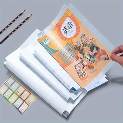 Panchhi Store 30 Pcs Transparent Book Cover Paper Sticker Book Binding Self-Adhesive School Textbook Protective Case Cover Waterproof Book Cover for Office, School [3 Different Sizes - 10 Each]