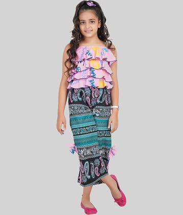 Being Naughty Pack of 1 Girls Polyester Top With Capris ( Multicolor )