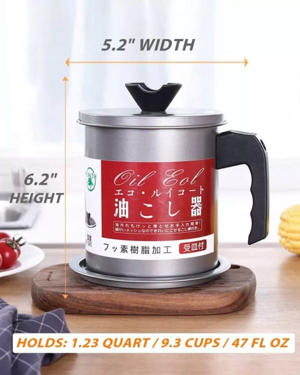 Wholesale Item - KITCHEN FRYING OIL SEPARTOR FILTER POT 1.4 L - MOQ 8 Pieces