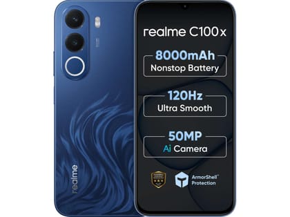 Realme C100X Smartphone, 4GB RAM,  64GB Storage - Deepblue Tides