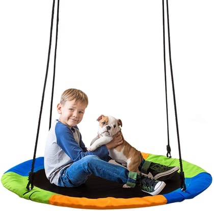 REZNOR Multicolor Swing 40 Inch 85 kg Load Capacity Fabric Includes Hanging Kit for Kids Outdoor Indoor Heavy Duty Safe Durable Swing