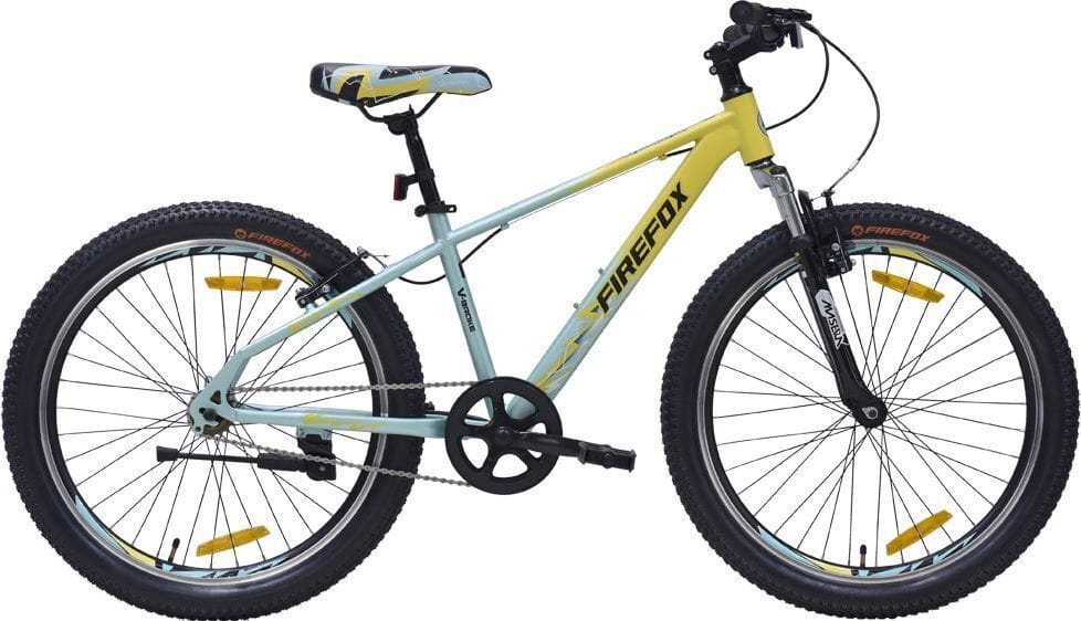 FIREFOX Tremor X 24T Mountain Cycle (Single Speed, Yellow, Black, Only Front Suspension)