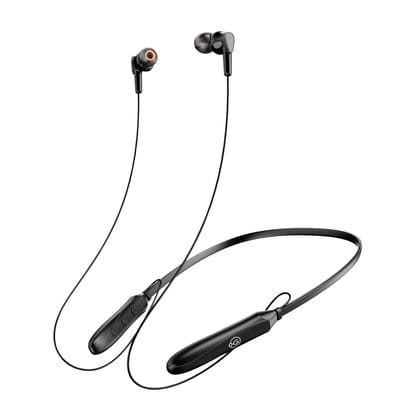 OOGE Tune 6 Neckband Bluetooth Headphones, 60H Playtime, Deep Bass, Type-C Charging, Magnetic Ear Tips, IPX4 Sweat Resistant, Sound Pulse Mic (Black)
