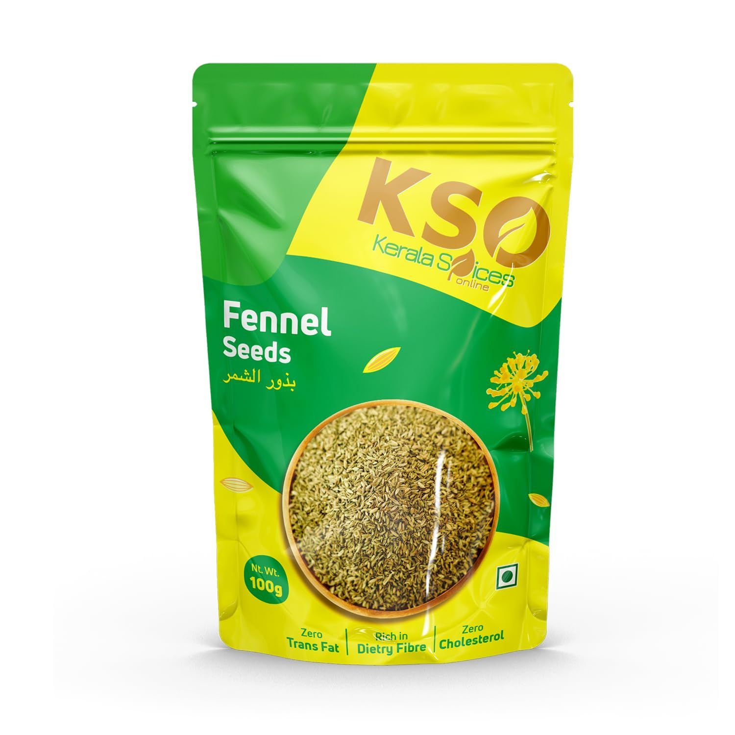 Kerala Spices Fennel Seeds 100gm Artificial Colors and Preservatives Free Saunf
