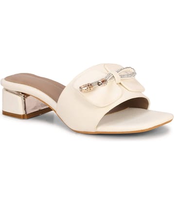 Ishransh White Women's Sandal Heels