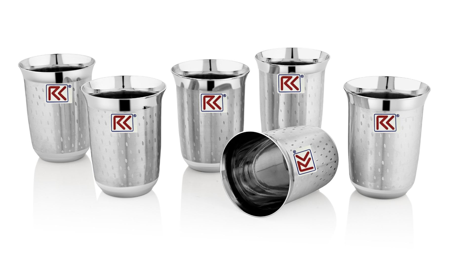 RK SAIBA Stainless Steel Hammered Finish Tableware Drinkware Tumbler Drinking Glasses for Home, Restaurants, Office Capacity 300 Ml