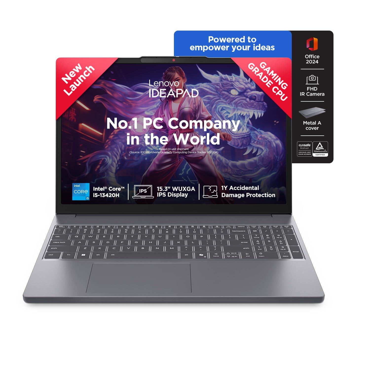 Lenovo IdeaPad Slim 3 13th Gen Core i5-13420H 15.3 inch (38.8cm) WUXGA IPS Laptop (16GB RAM/512GB SSD/Windows 11/Office Home 2024/Backlit Keyboard/1Yr ADP Free/3 Mon. Game Pass/Grey/1.6Kg), 83K100C6IN Lenovo IdeaPad Slim 3 13th Gen Core i5-13420H 15.3 in