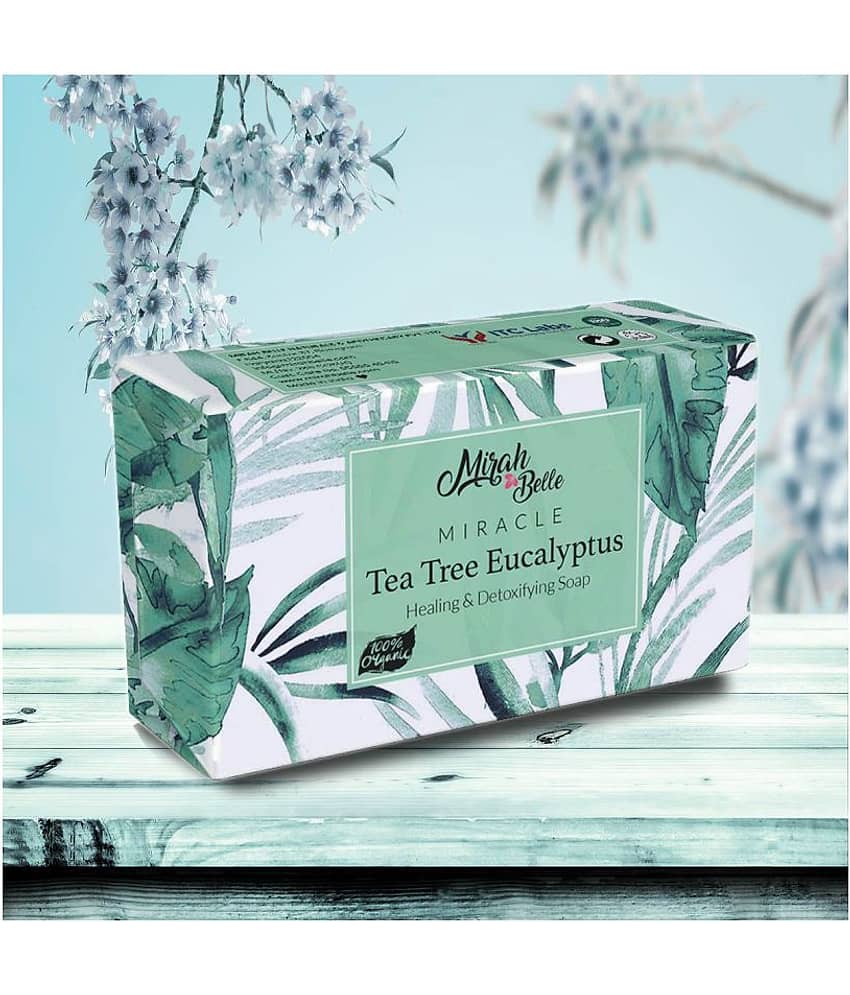 Mirah Belle - Organic Tea Tree - Eucalyptus Healing Soap 125gm - For Inflamed, Acne Prone and Infected Skin- Handmade Soap