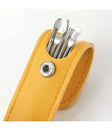 Reusable Earwax Removal Ear Cleaning Tool Set Spiral Ear Curette Tool with Leather Storage Pouch for Men Women (pack of 1)