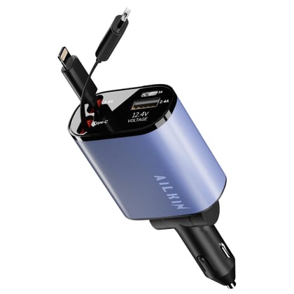 AILKIN 120W 4 in 1 Retractable Car Charger, Car Phone Charger,Retractable Cables & 2 USB Ports Car Adapter for Android Phones & iPhone 17/16/15/14/13/12/11 Pro Max,Xr,Ipad,Dash Cam & Other Devices AILKIN 120W 4 in 1 Retractable Car Charger, Car Phone Cha