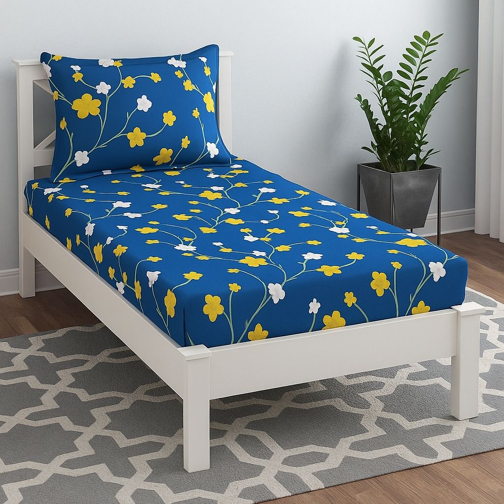 Quirky Home Classic Collection Single Bedsheet with Pillow Cover