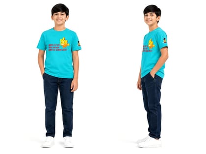 KUCHU Unisex T-Shirt | Why Fit in Print | 10–11 Years | Cotton Modal Fabric | Soft Feel | Breathable | Digitally Printed | Vibrant Colour Teal KUCHU Unisex T-Shirt | Why Fit in Print | 10–11 Years | Cotton Modal Fabric | Soft Feel | Breathable | Digitally Printed | Vibrant Colour Teal