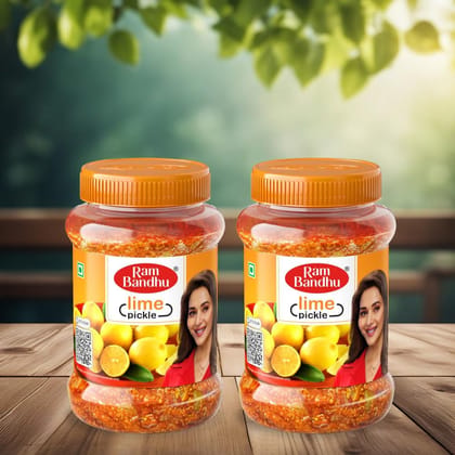 Ram Bandhu Lime Pickle, Ready to Eat, Hand-Picked Ingredients 200gm | Pack of 2 | (200gm X Pack of 2) Ram Bandhu Lime Pickle, Ready to Eat, Hand-Picked Ingredients 200gm | Pack of 2 | (200gm X Pack of 2)