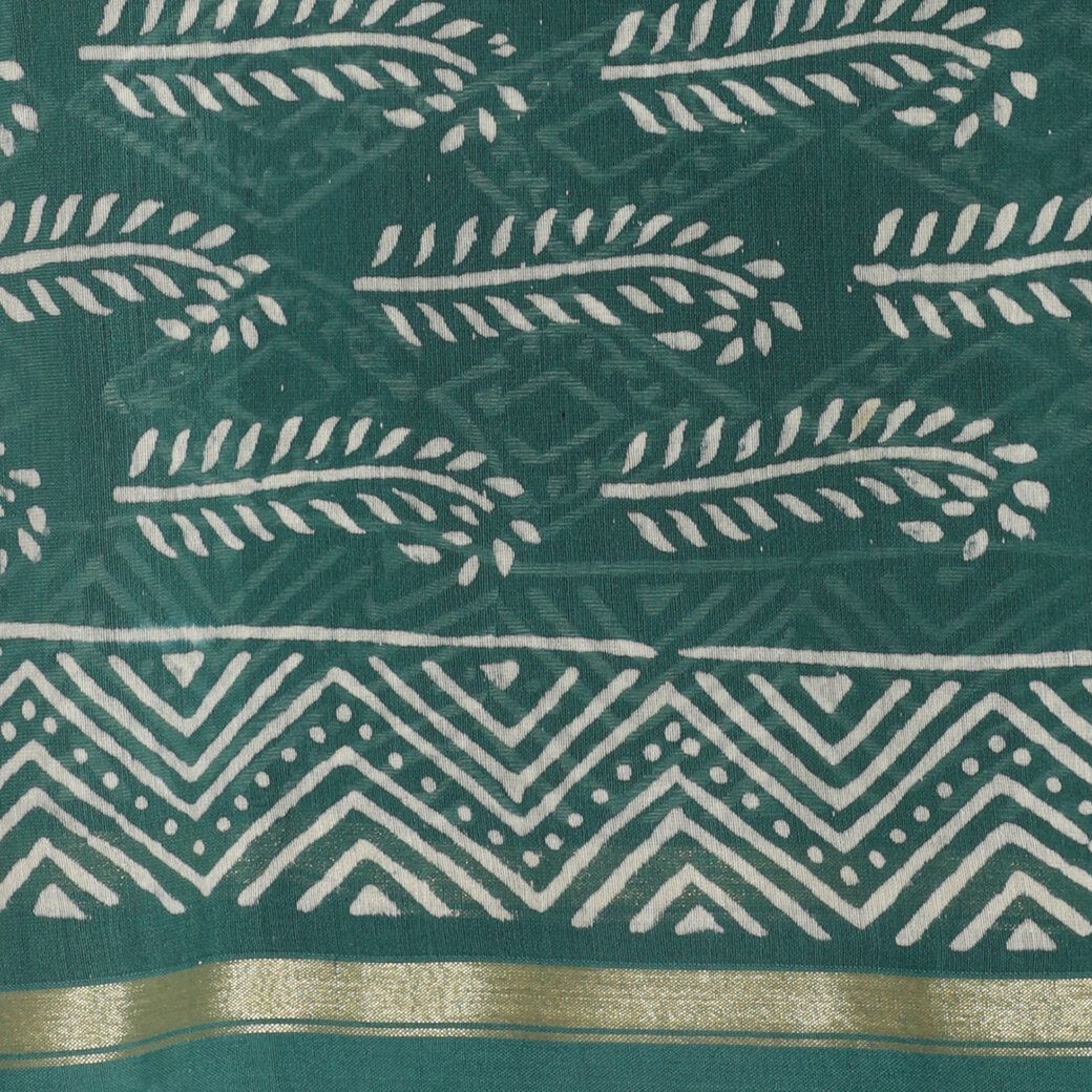 HANDLOOM CHANDERI 03 PCS DABU PRINTED SUIT (SKU - 1RDS01191120 Suit 35)