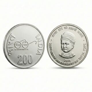 200 Rupees 2015 Tatya Tope Silver-plated Fantasy Coin Silver Plated Collection