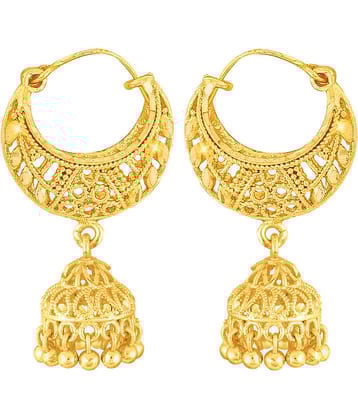 VIVASTRI Golden Jhumki Earrings ( Pack of 1 )
